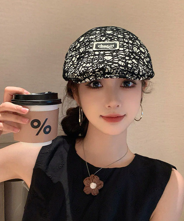 Boutique Black Print Versatile Breton Hat - Image 3