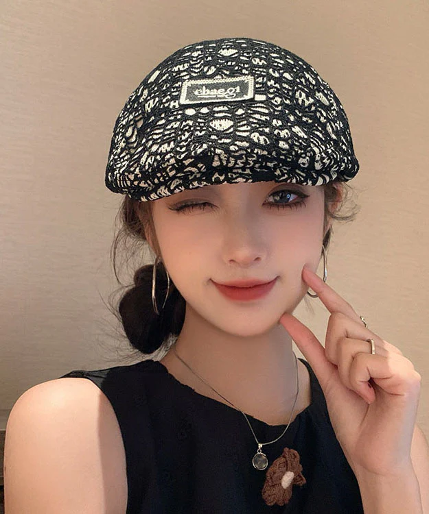 Boutique Black Print Versatile Breton Hat - Image 5