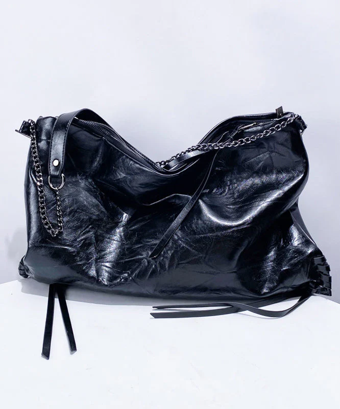 Boutique Black Solid Durable Faux Leather Flap Bag - Image 3