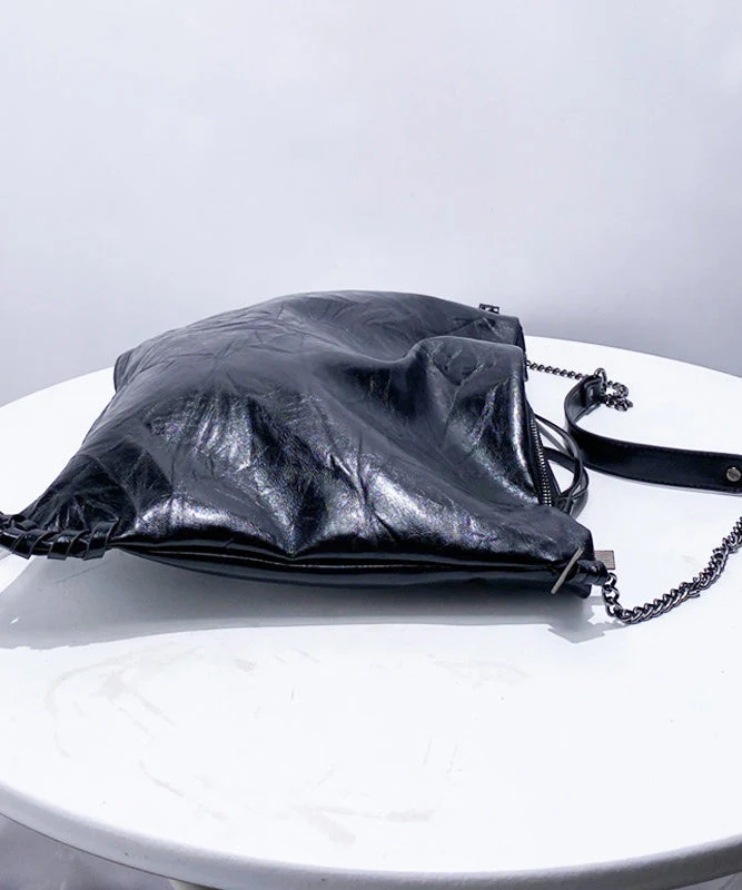 Boutique Black Solid Durable Faux Leather Flap Bag - Image 4
