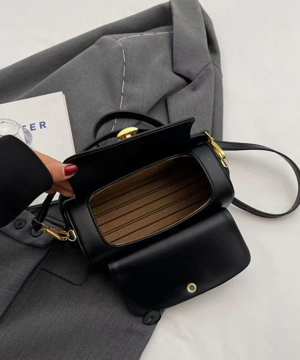 Boutique Black Solid Durable Faux Leather Micro Bag - Image 5