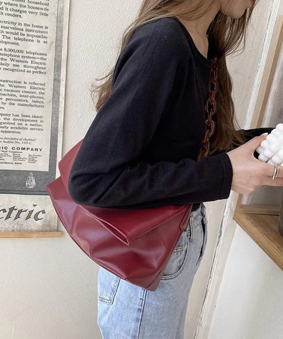 Boutique Black Solid Durable Leather Flap Bag - Image 5