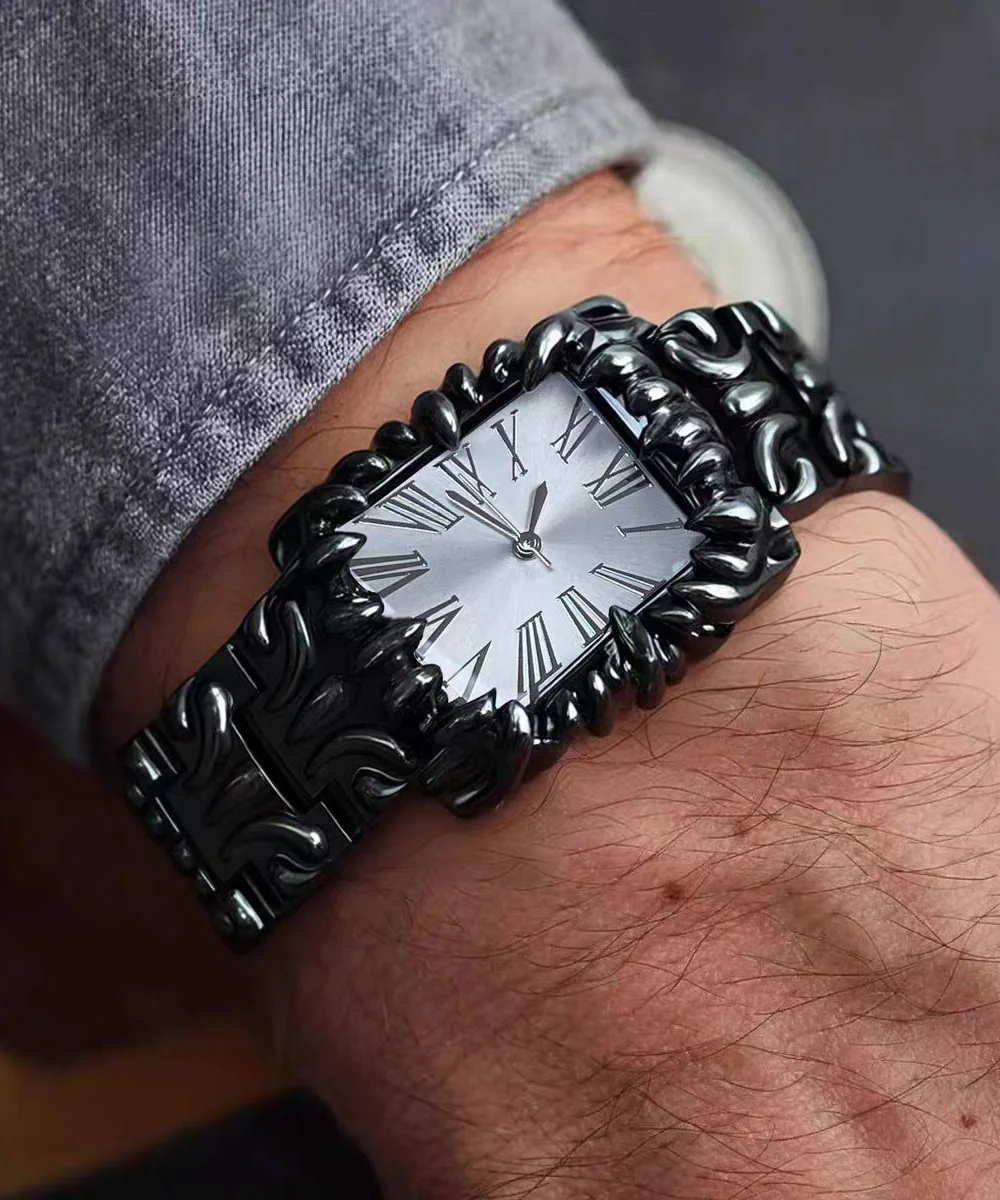 Boutique Black Stainless Steel Alloy Quartz Movement Men Watches - Image 4