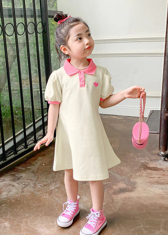 Boutique Green Peter Pan Collar Patchwork Cotton Baby Girls Dresses Summer - Image 2