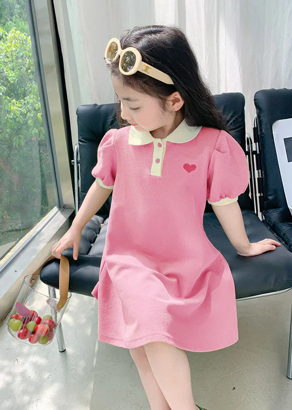Boutique Green Peter Pan Collar Patchwork Cotton Baby Girls Dresses Summer - Image 3