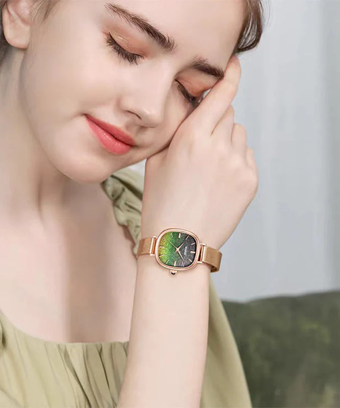 Boutique Green Stainless Steel Quartz Movement Waterproof Watches - Image 5