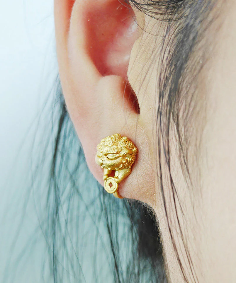 Boutique Handmade Pixiu Silver Ear Clip - Image 3