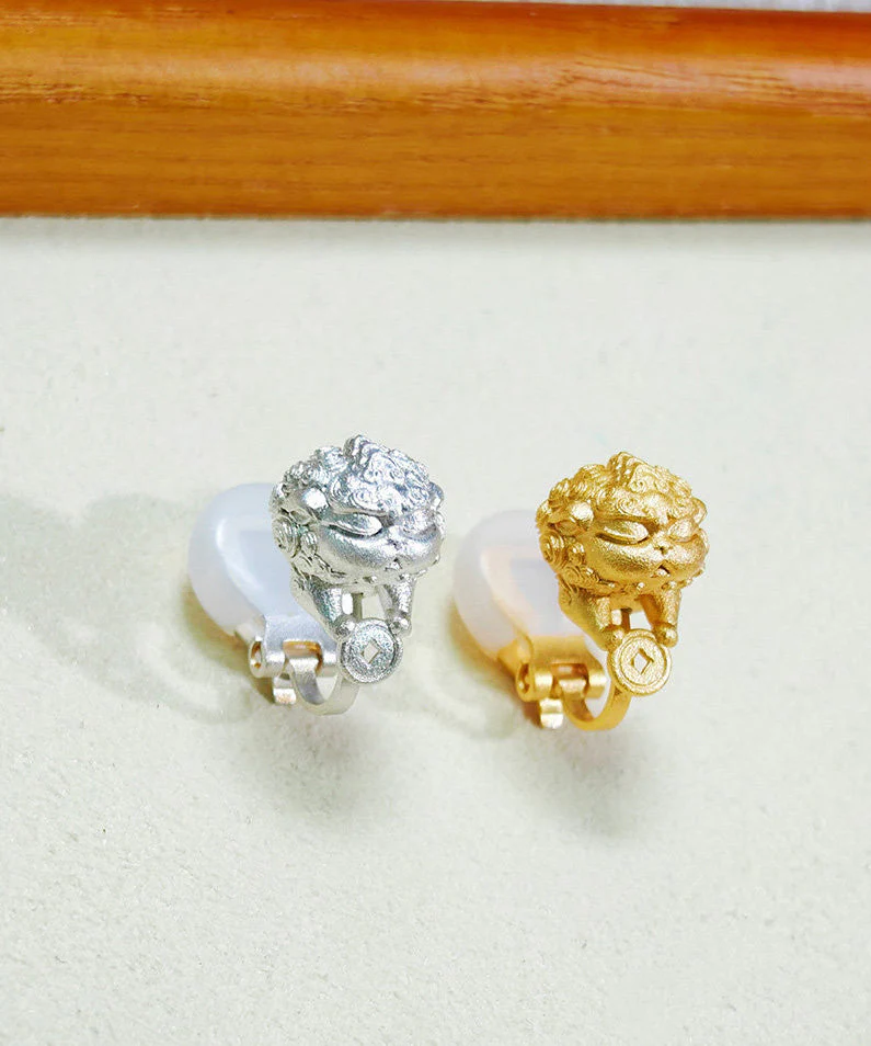 Boutique Handmade Pixiu Silver Ear Clip - Image 5