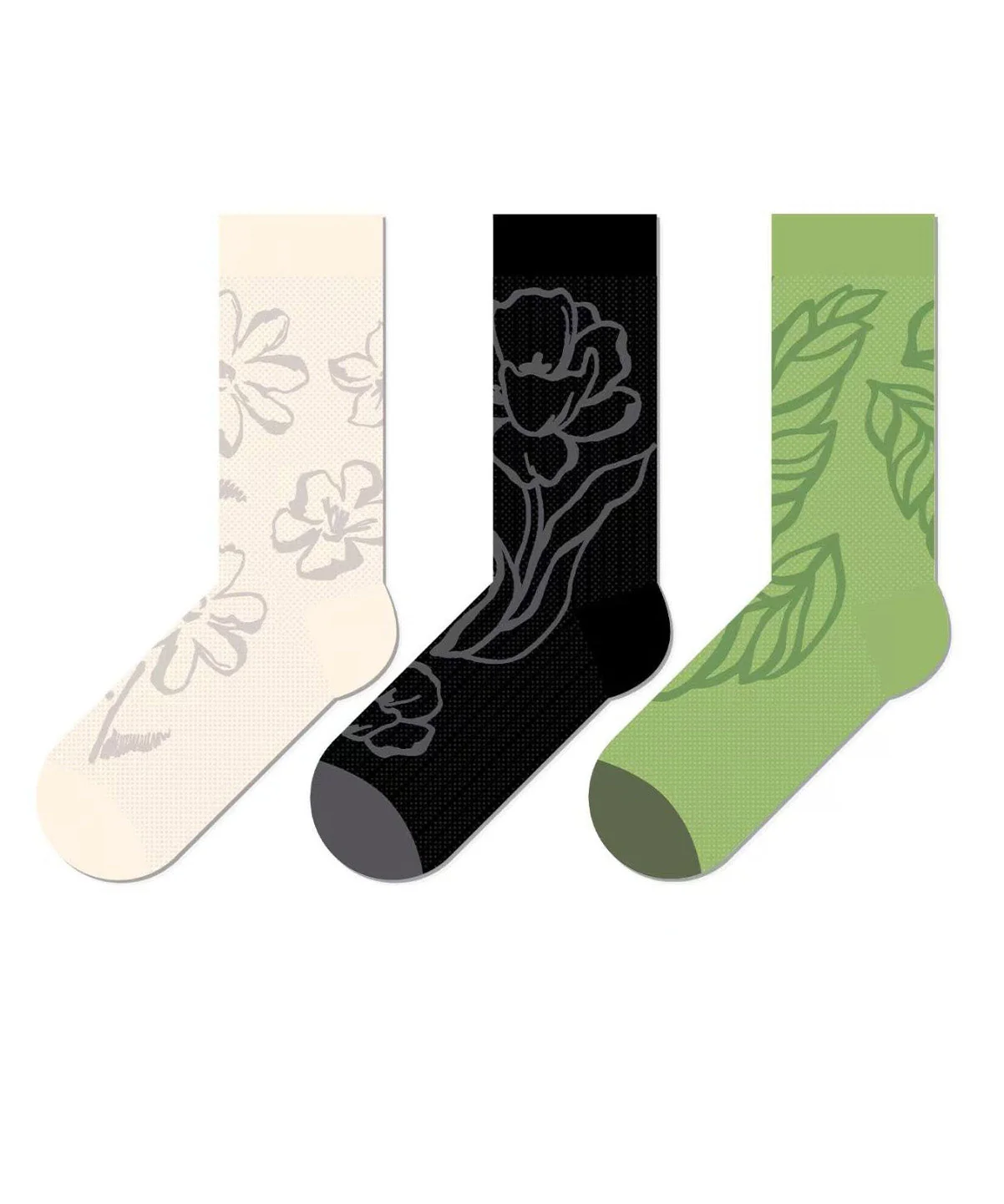 Boutique Jacquard Thin Breathable Cotton Mid Calf Socks - Image 4