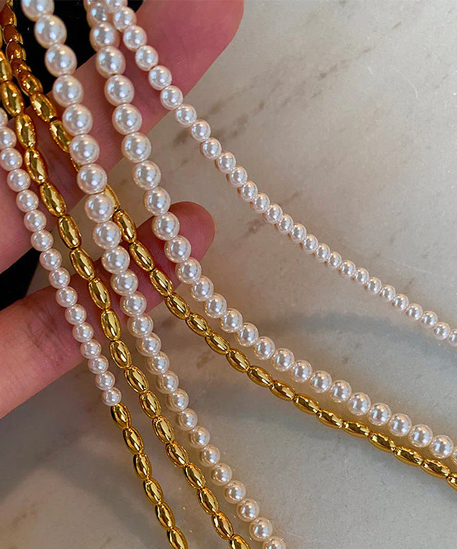Boutique Luxury Colorblock Pearl Gilding Necklace - Image 5