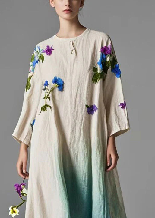 Boutique Oversized Tie Dye Cotton Long Dresses Spring - Image 2