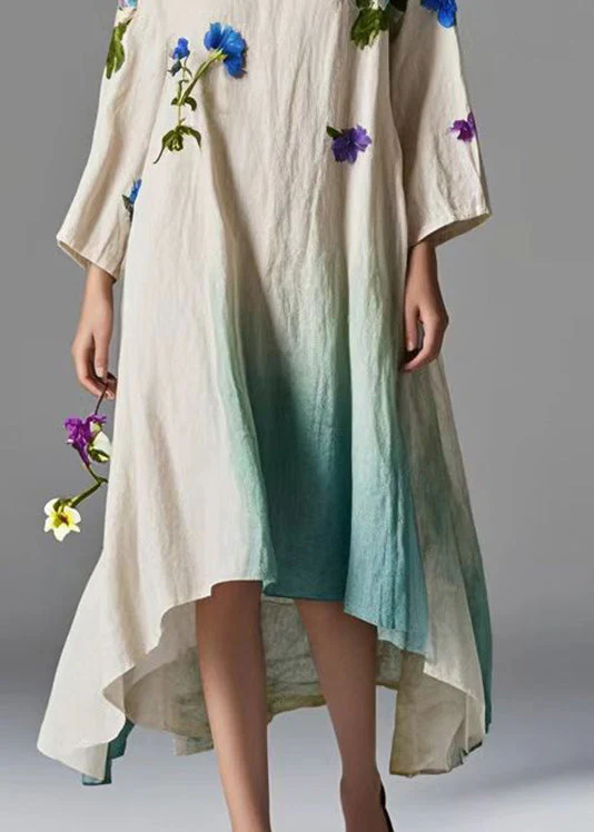 Boutique Oversized Tie Dye Cotton Long Dresses Spring - Image 4