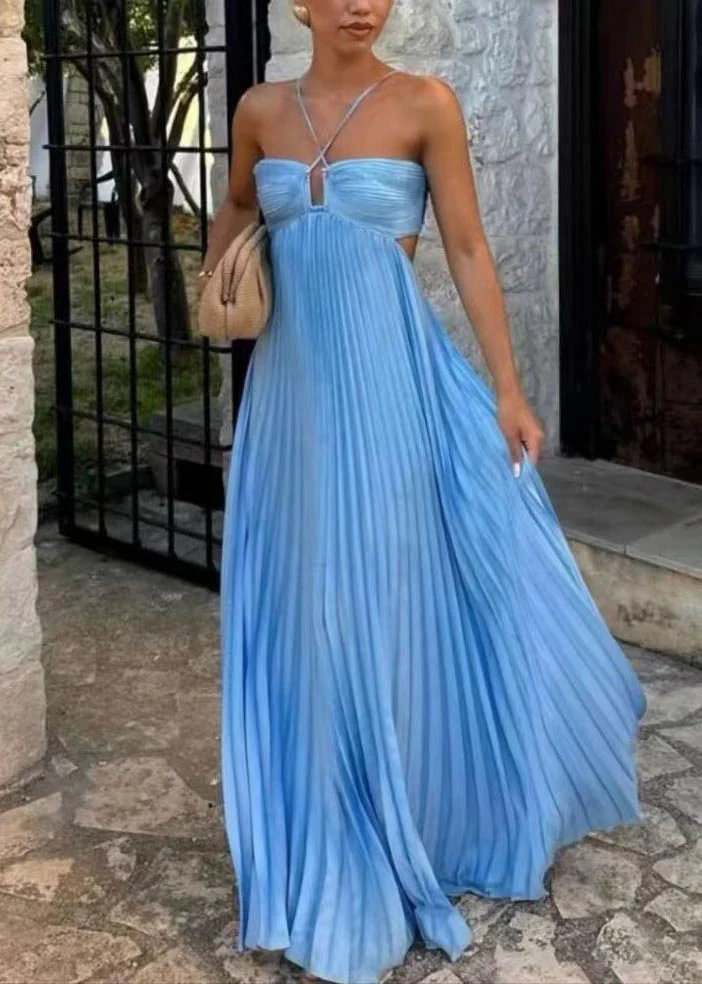 Boutique Pink Backless Exra Large Hem Cotton Pleated Vestidos Dress Summer - Image 2