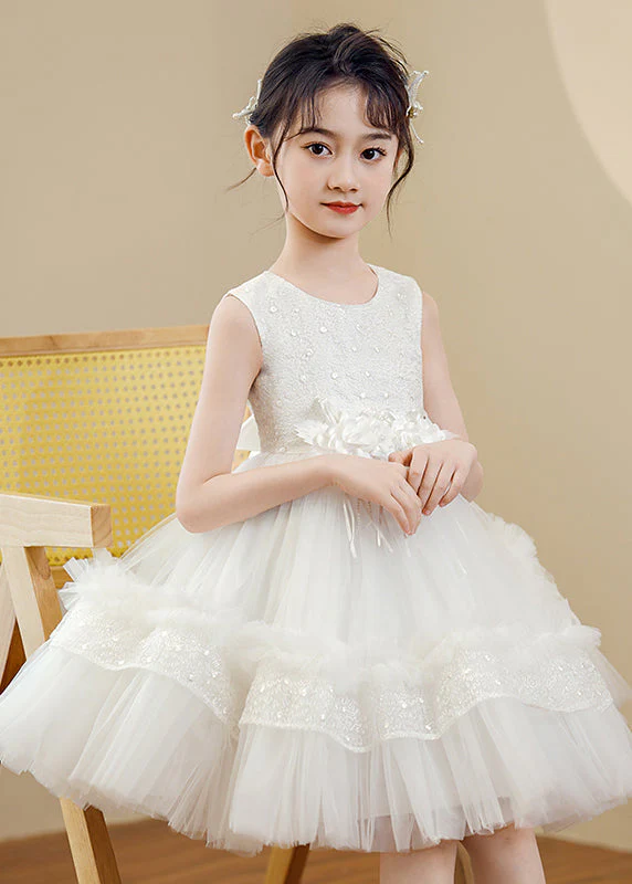 Boutique Pink Floral Nail Bead Tulle Baby Girls Maxi Dress Summer - Image 2
