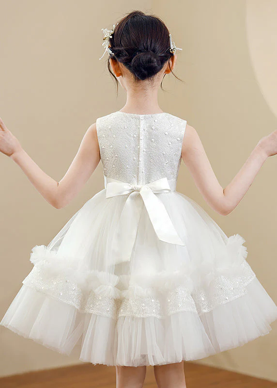 Boutique Pink Floral Nail Bead Tulle Baby Girls Maxi Dress Summer - Image 4