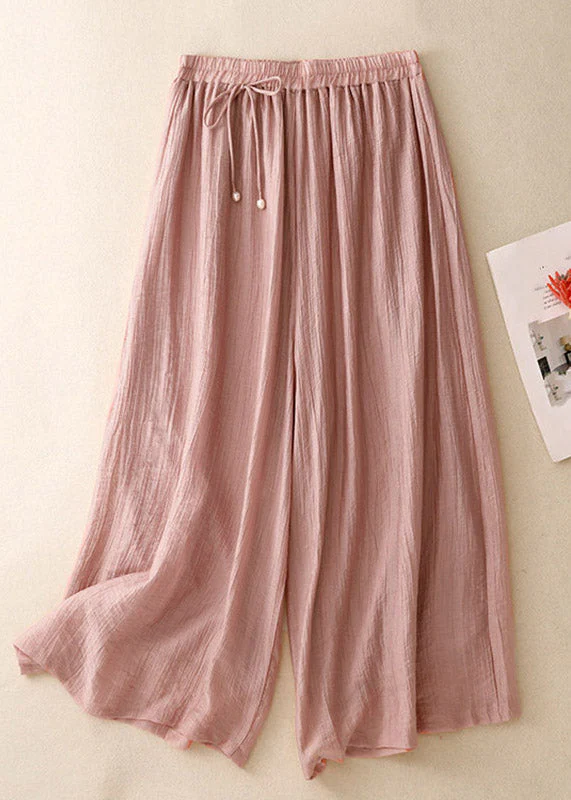 Boutique Pink V Neck Print Top And Wide Leg Pants Two Pieces Set Summer - Image 4