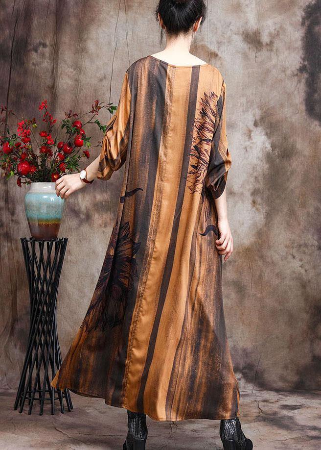 Boutique Print Cinched Silk asymmetrical design Dress Summer - Image 4