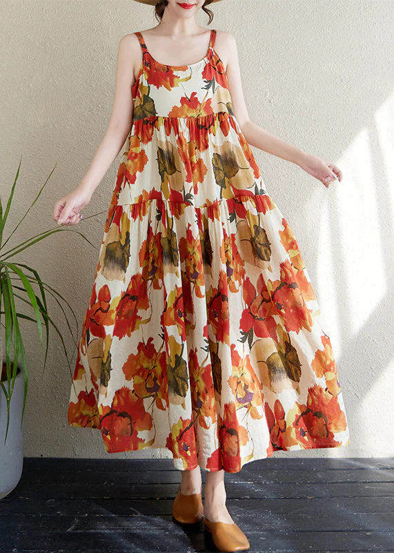 Boutique Print Cotton Cami Dresses Exra Large Hem Summer - Image 2