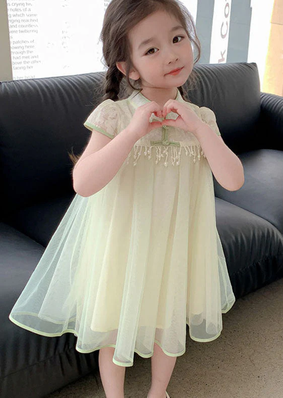 Boutique Purple Tasseled Bow Patchwork Tulle Kids Girls Dress Summer - Image 4