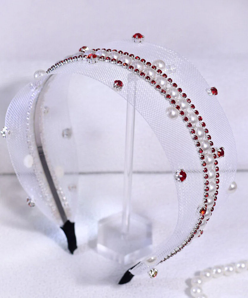 Boutique Red Acrylic Zircon Hollow Out HairPiece - Image 2