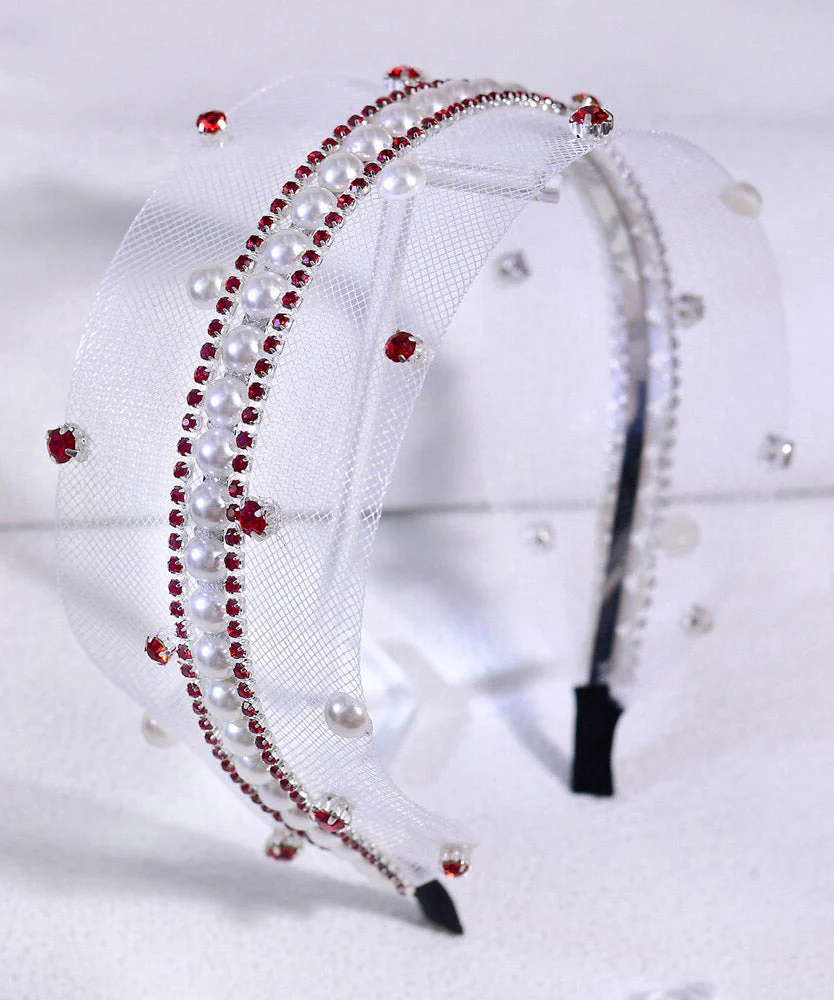 Boutique Red Acrylic Zircon Hollow Out HairPiece - Image 5