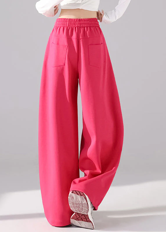 Boutique Rose Tie Waist Draping Wide Leg Pants Fall - Image 4