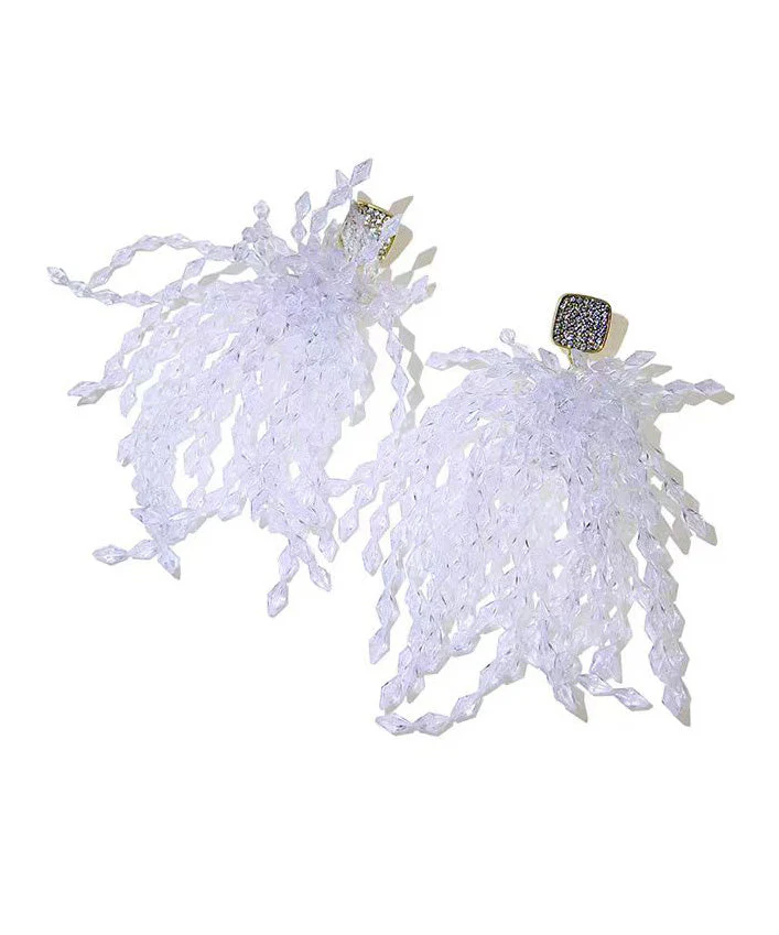Boutique Tassel Crystal Zircon Stud Earrings - Image 5