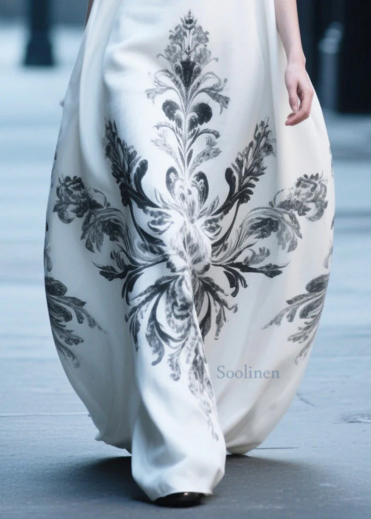 Boutique White Oversized Print Cotton Holiday Dress Sleeveless - Image 4