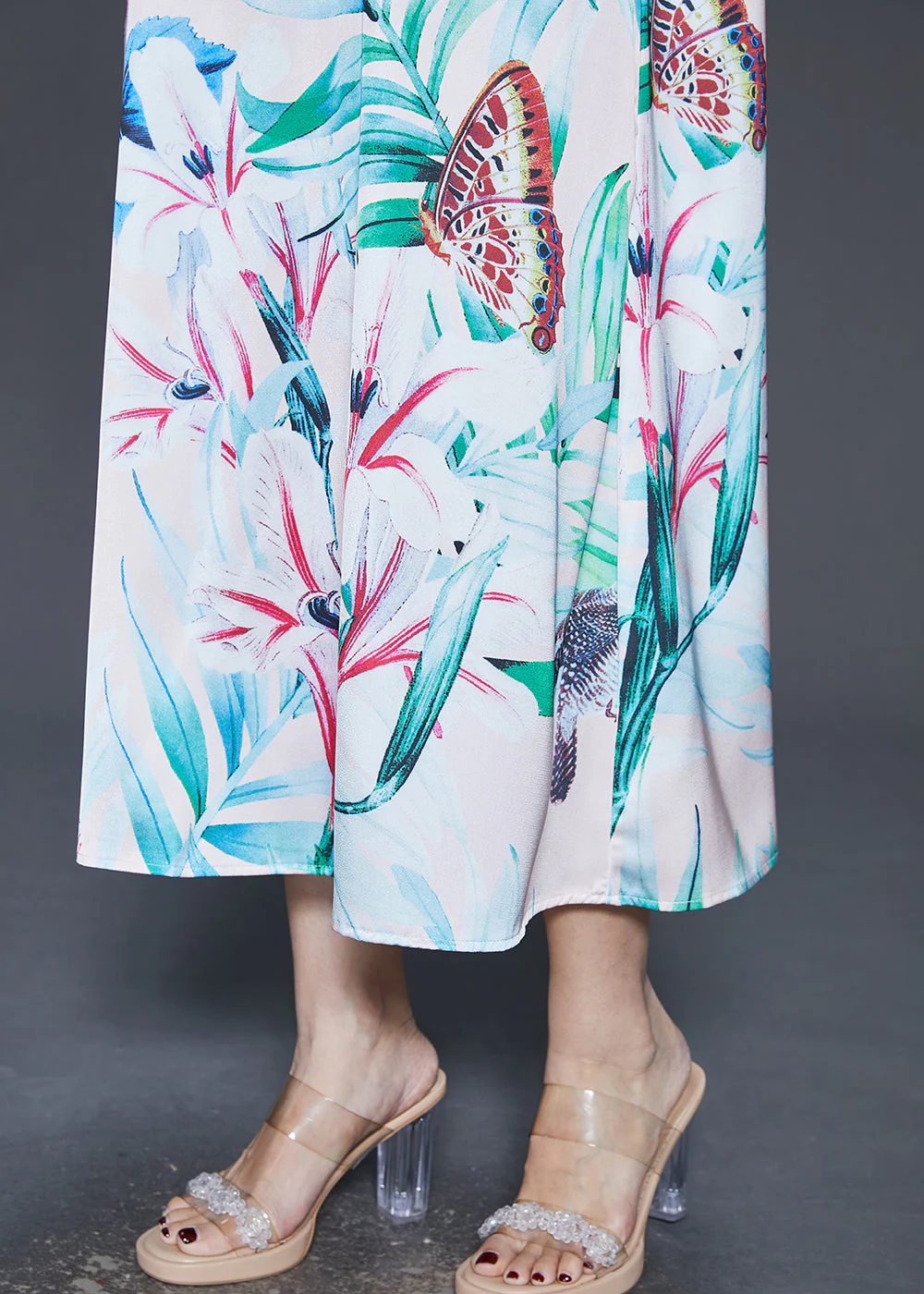 Boutique White Oversized Print Silk Vacation Dresses Summer - Image 5