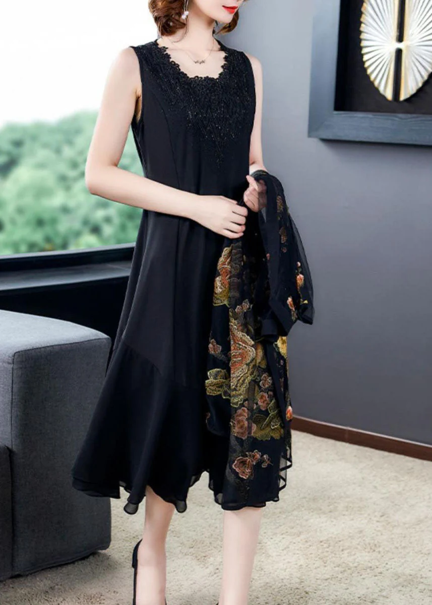 Boutique Yellow Embroideried Patchwork Tulle Dresses Two Piece Summer - Image 3