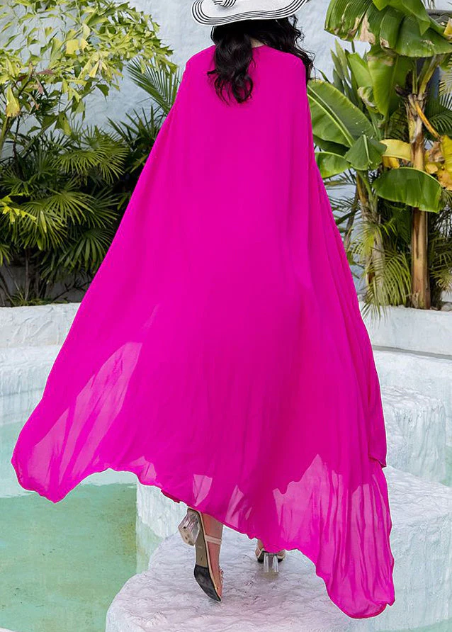Brief Rose Solid Shawl And Slip Dress Two Pieces Set Spring - Image 5