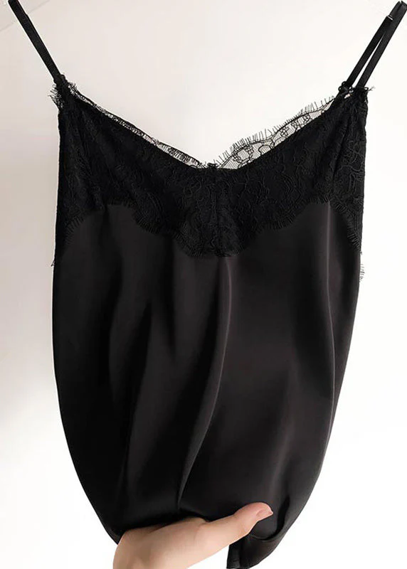 Brief White lace Vests Sleeveless V Neck - Image 2