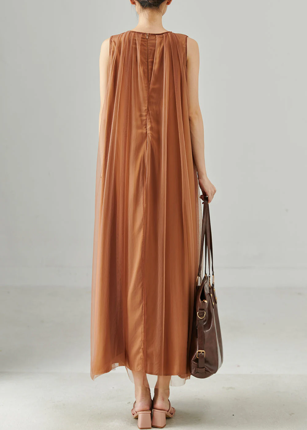 Caramel Oversized Tulle Holiday Dress Exra Large Hem Summer - Image 4