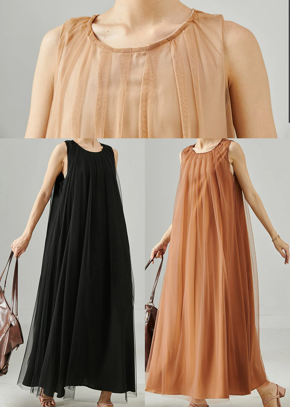 Caramel Oversized Tulle Holiday Dress Exra Large Hem Summer - Image 5