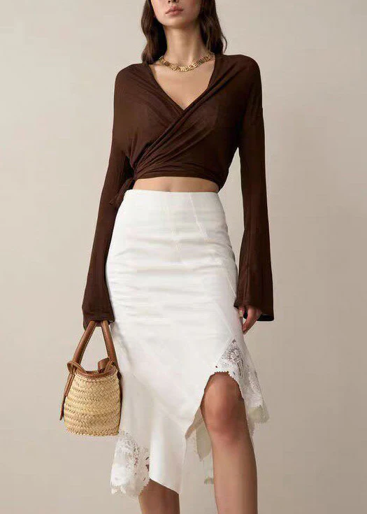 Casual Beige Flared Sleeve Cross Strap Sports Cover Shirt - Image 4