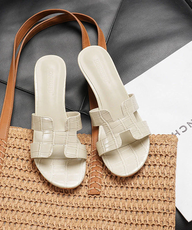 Casual Black Peep Toe Chunky Flip Flops - Image 3