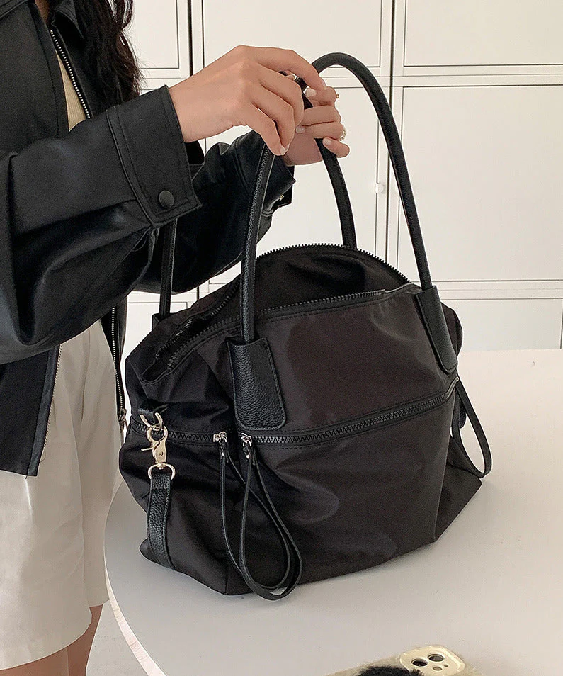Casual Brown Solid Durable Nylon Shoulder Bags - Image 4