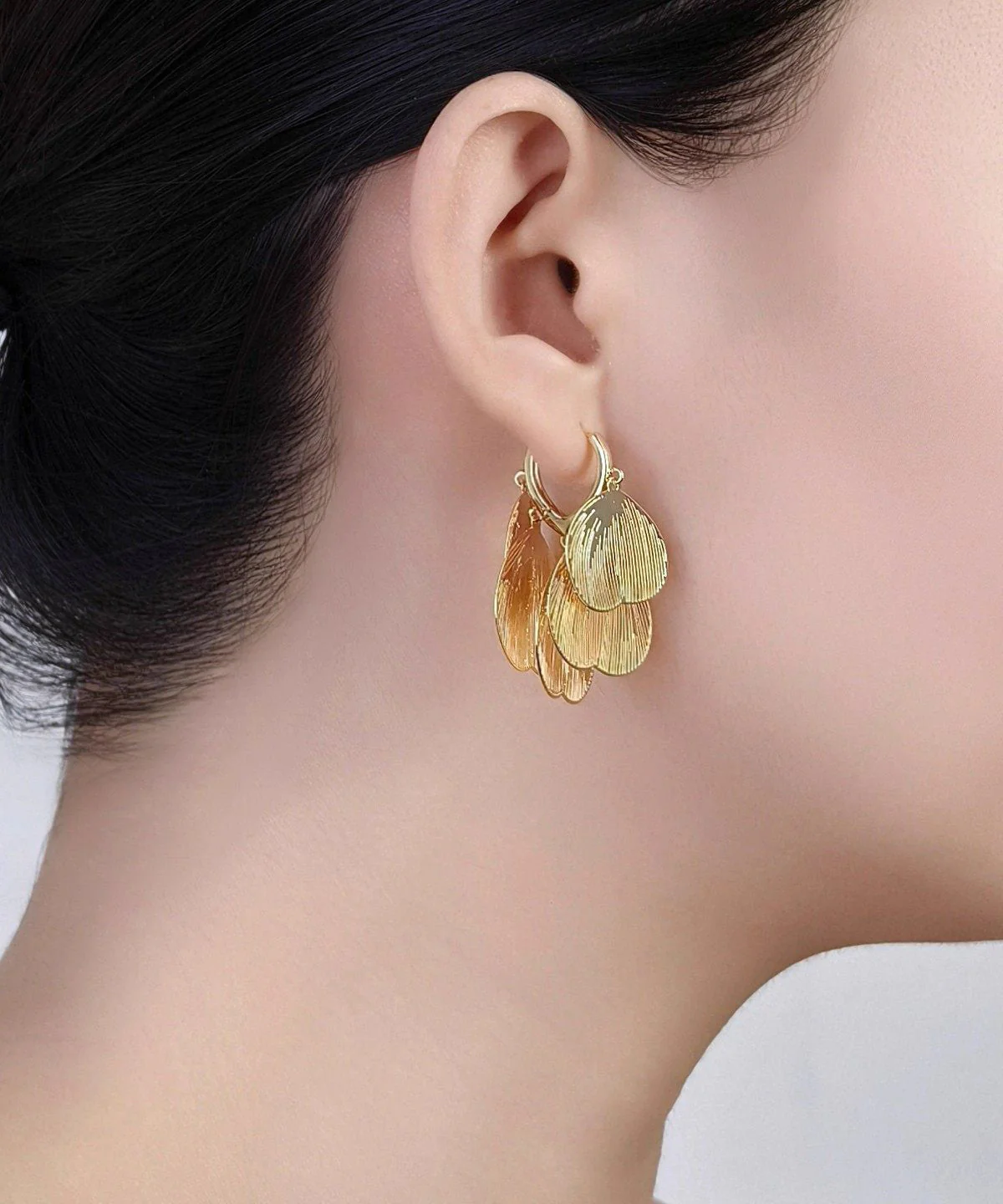 Casual Colorblock Metal Hollow Out Tassel Hoop Earrings - Image 4