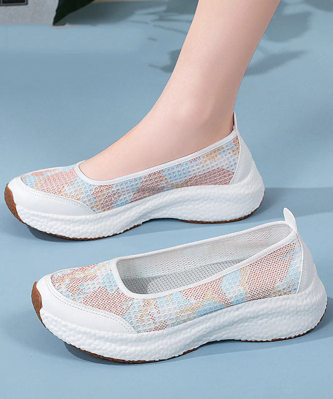 Casual Comfy Platform Flat Shoes Black Breathable Mesh - Image 2