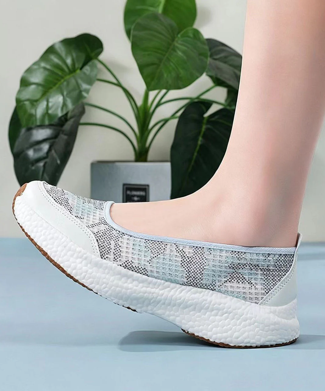 Casual Comfy Platform Flat Shoes Black Breathable Mesh - Image 5