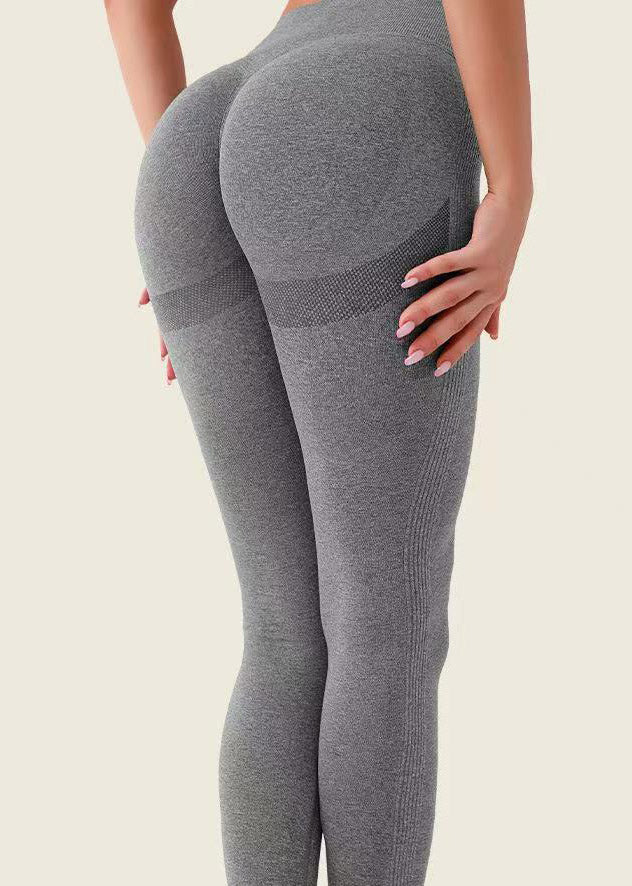 Casual Grey Butt Scrunch Capri Riding Leggings - Image 5