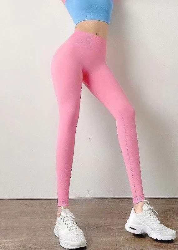 Casual Pink Butt Scrunch Capri Surf Leggings - Image 4