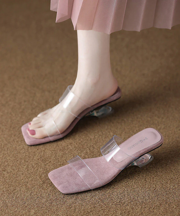 Casual Purple Peep Toe Thong Sandals