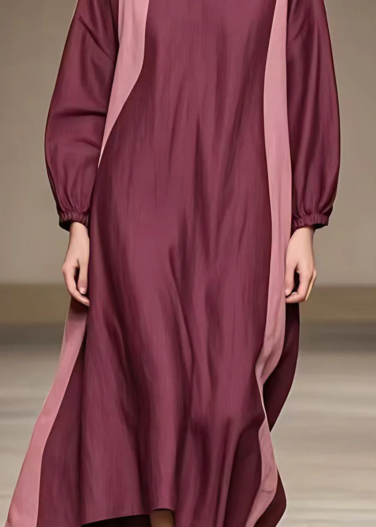 Casual Rust Turtle Neck Holiday Maxi Dress Fall - Image 4