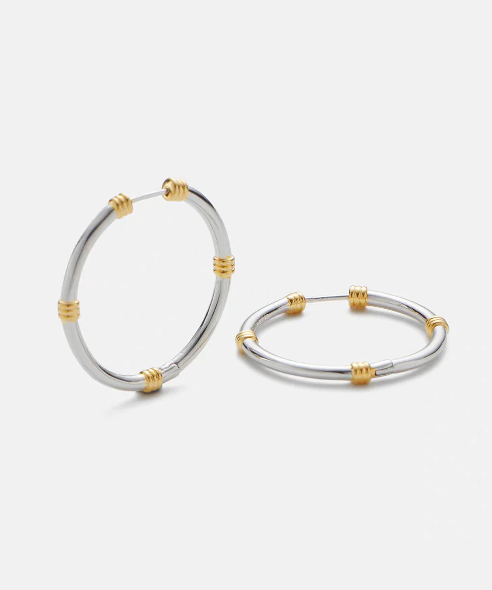 Casual Silk Copper Overgild Hoop Earrings - Image 4