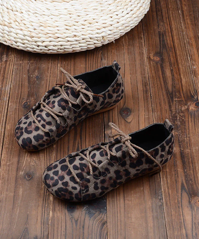 Casual Splicing Penny Loafers Lace Up Khaki Suede - Image 5
