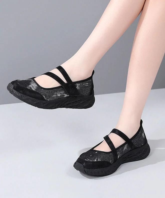 Casual Splicing Platform Flat Feet Shoes Blue Denim Breathable - Image 4