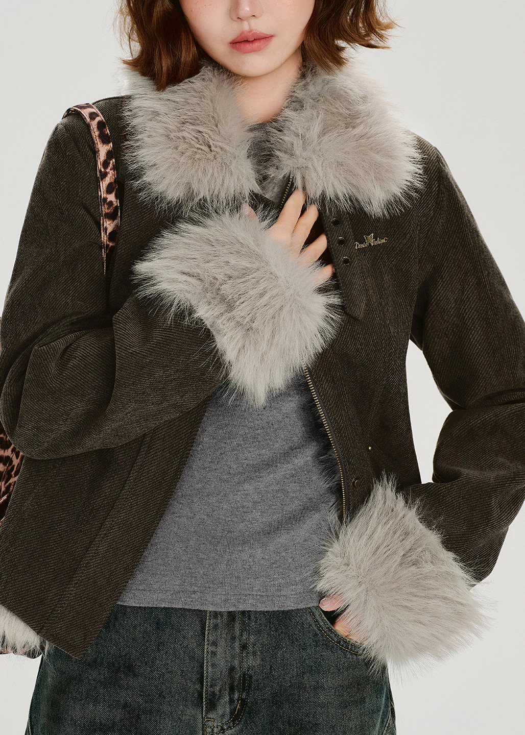 Casual Stand Collar Thick Patchwork Warm Fleece Coats Winter - Image 3