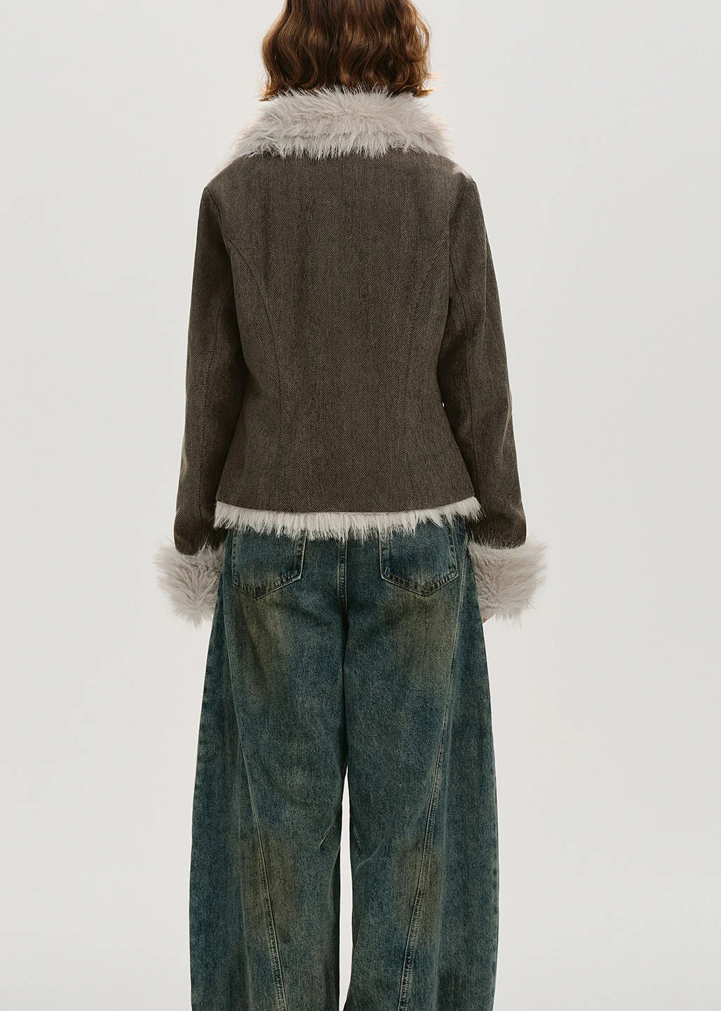 Casual Stand Collar Thick Patchwork Warm Fleece Coats Winter - Image 5