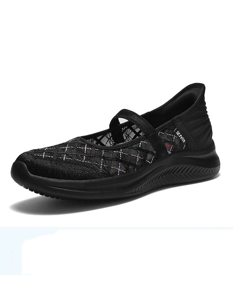 Champagne Breathable Mesh Casual Splicing Flat Shoes For Women - Image 4